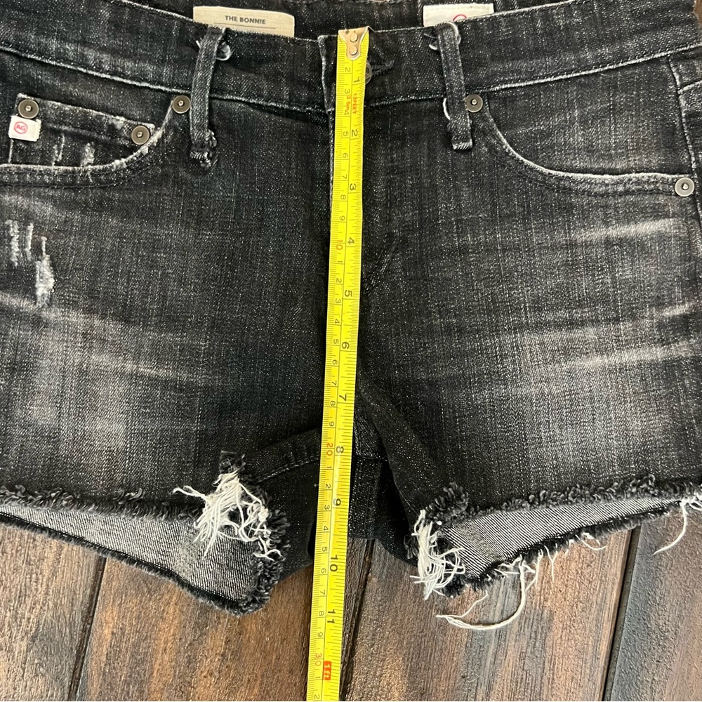 AG Jeans Cut Off Denim Shorts Bonnie Black size 25 - Picture 7 of 7